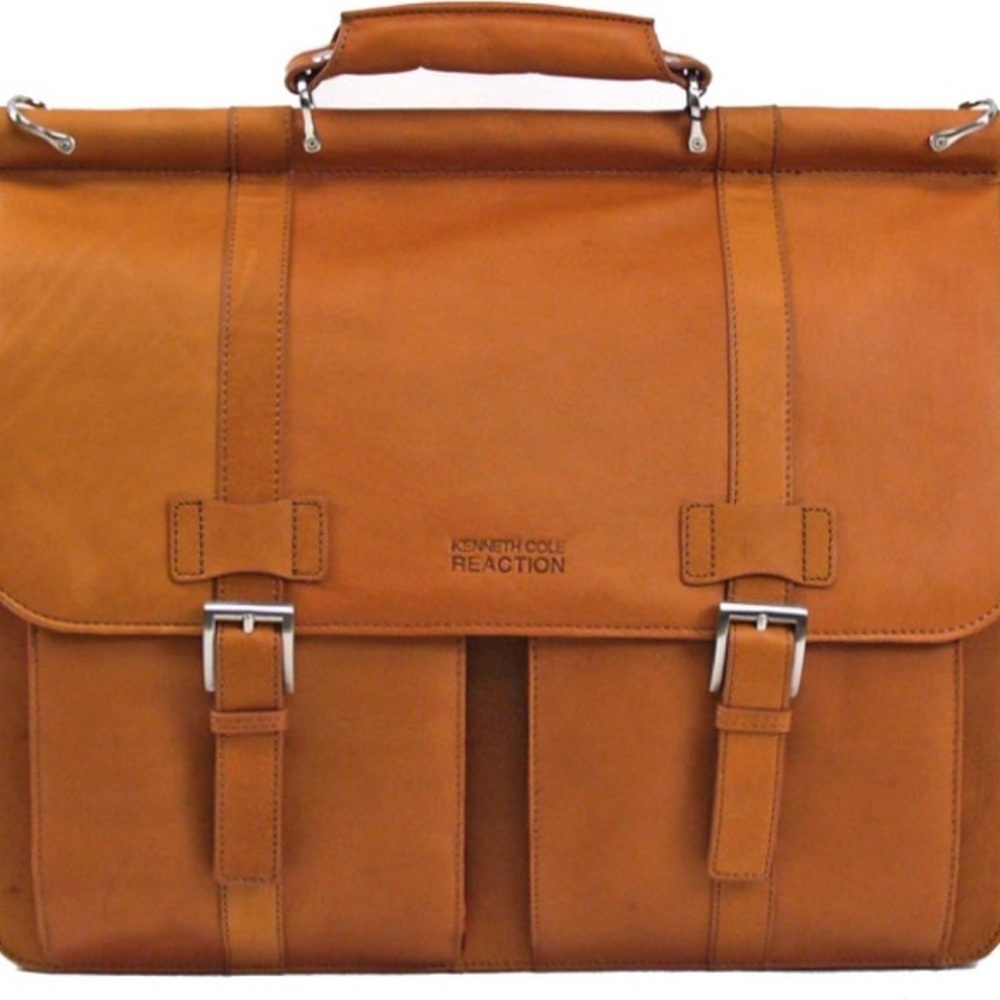Kenneth Cole Reaction Mind Your Own Business Colombian Leather Laptop Bag